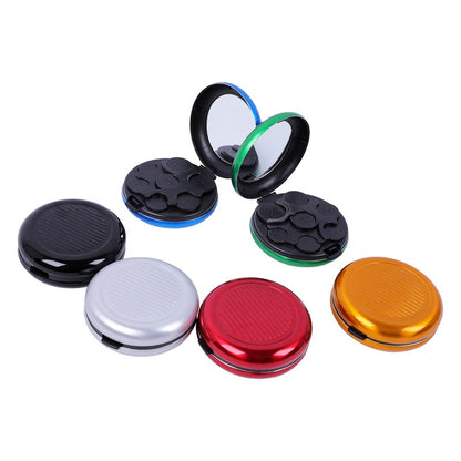 Portable Euro Coin Storage Box - Compact Money Organizer with Built-in Mirror